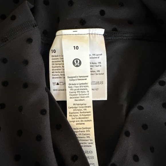 LULULEMON ALIGN HIGH-RISE PANT 28" WOMEN SZ 10 POLKA DOT FLOCKED BLACK NEW - Picture 2 of 4